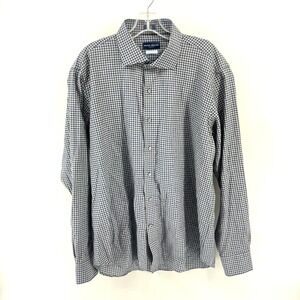 Peter Millar Collection Mens XL Blue Green Gingham Check Shirt Winter Soft Twill